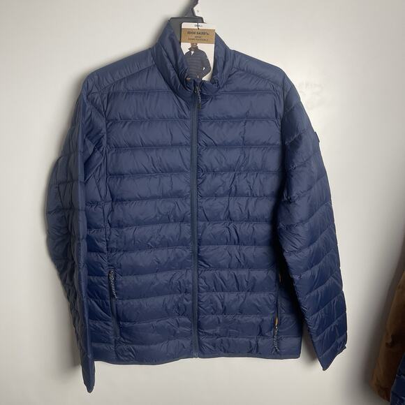 Eddie Bauer Mens Lightweight Water Repellent Packable Jacket 650 Down Blue Small - Picture 4 of 14
